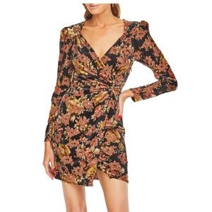 Faux wrap mini dress